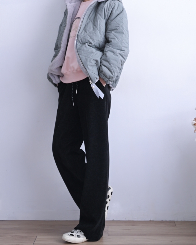 韓 內毛菱格連帽外套 2色 size