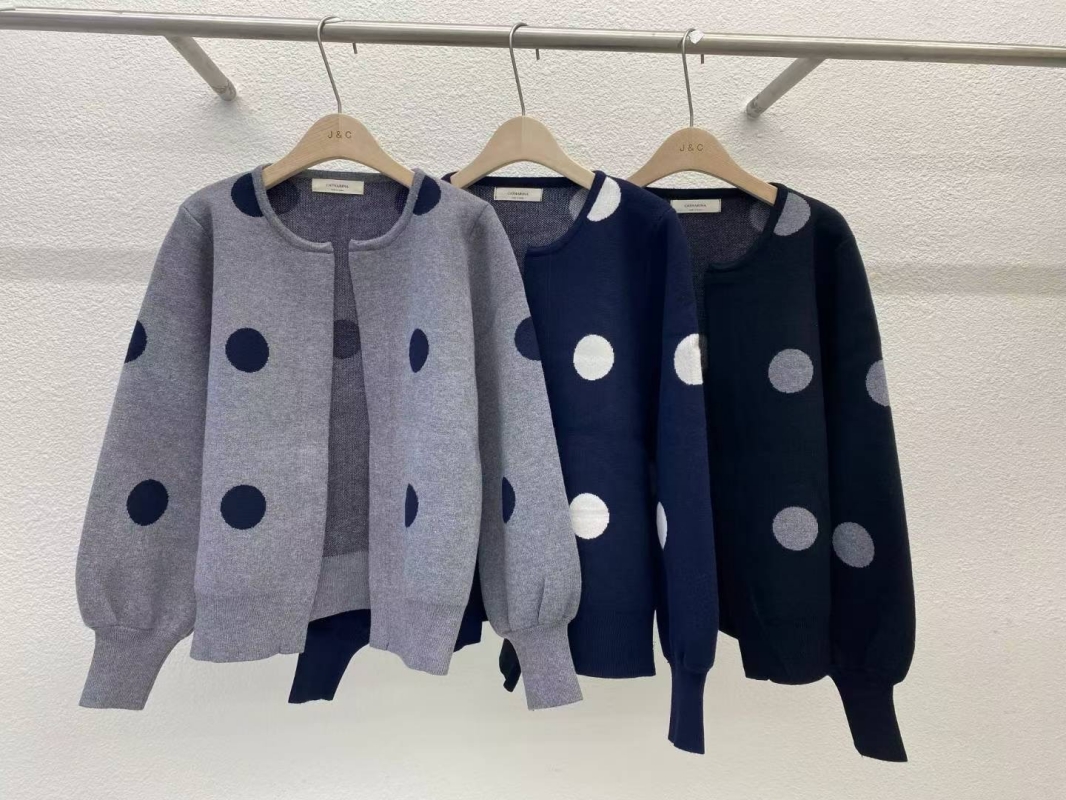 韓 大點點開襟外套 3色