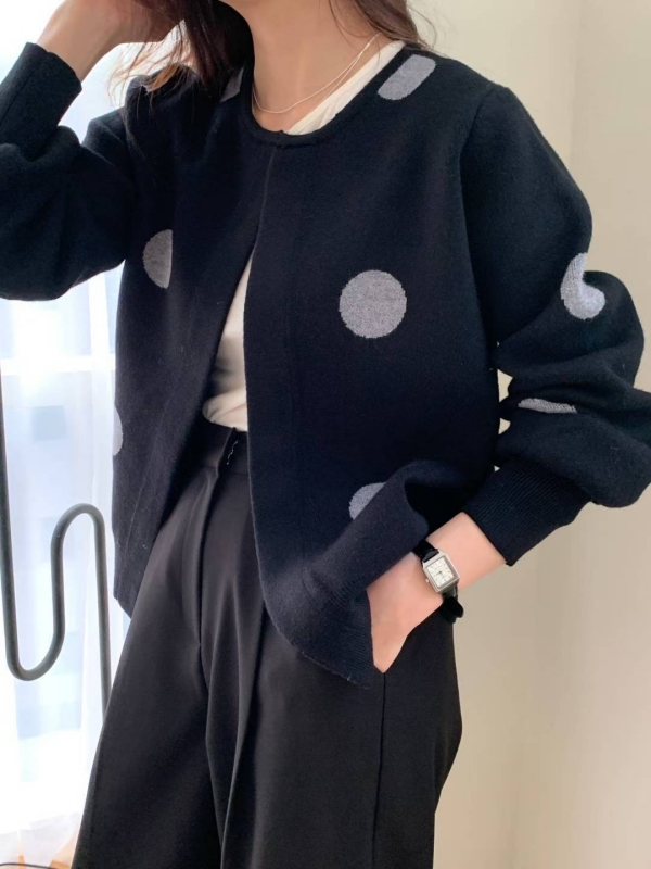 韓 大點點開襟外套 3色
