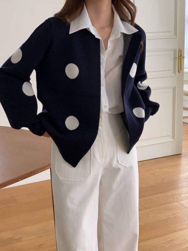 韓 大點點開襟外套 3色