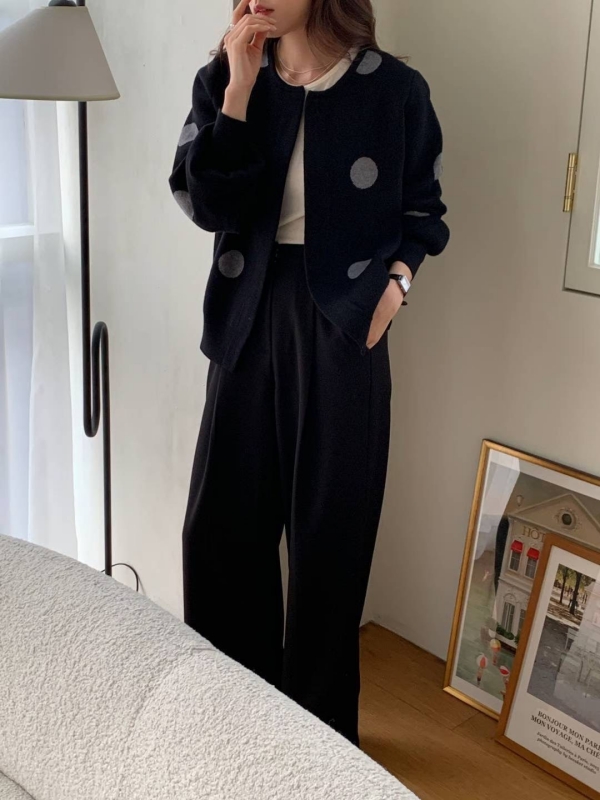 韓 大點點開襟外套 3色