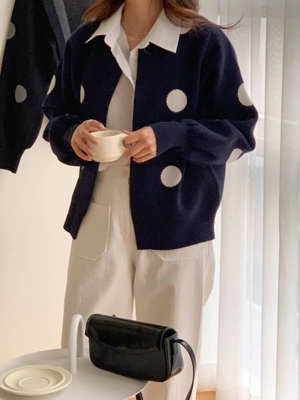 韓 大點點開襟外套 3色