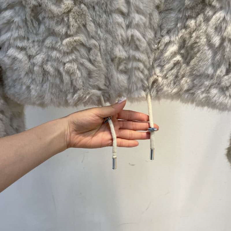 韓 下抽繩毛毛外套 2色