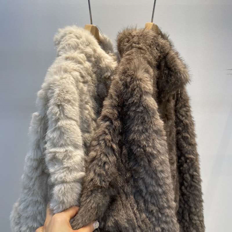 韓 下抽繩毛毛外套 2色