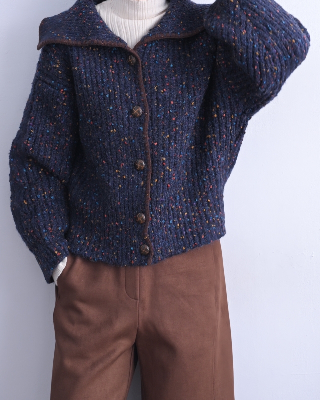 韓 混色有領短版外套 2色 size