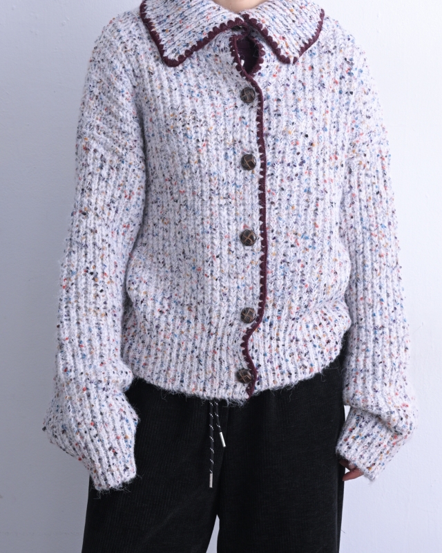 韓 混色有領短版外套 2色 size