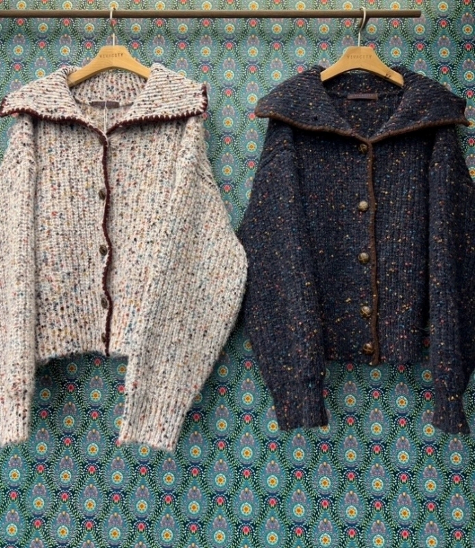 韓 混色有領短版外套 2色 size