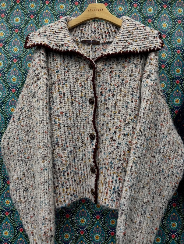 韓 混色有領短版外套 2色 size