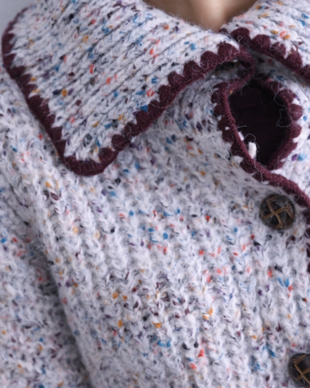 韓 混色有領短版外套 2色 size