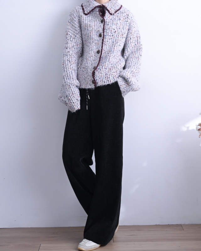 韓 混色有領短版外套 2色 size