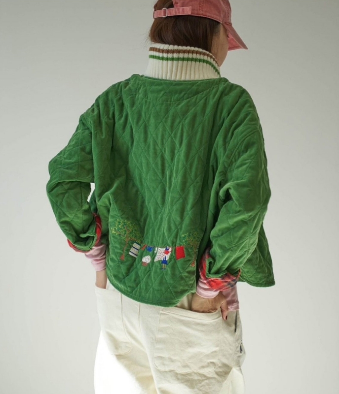 韓 童趣晾衣服壓紋外套 3色