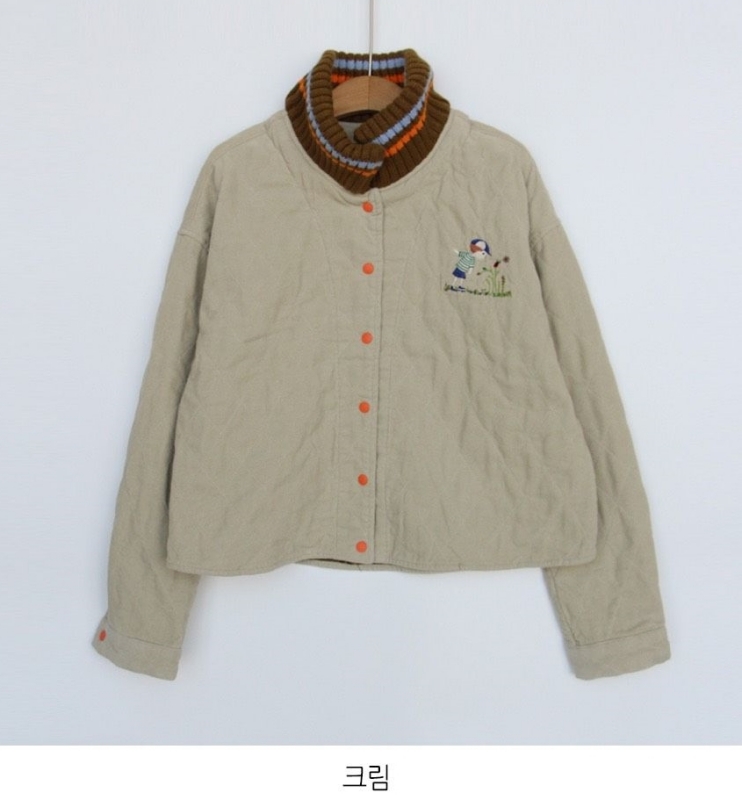 韓 童趣晾衣服壓紋外套 3色