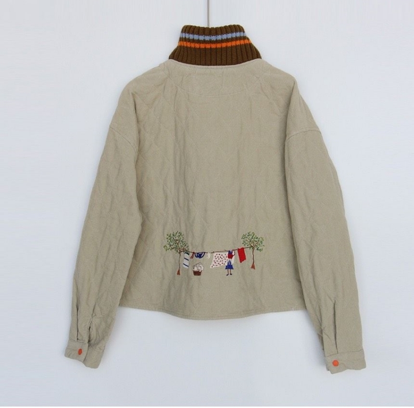 韓 童趣晾衣服壓紋外套 3色