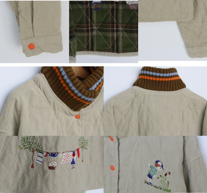 韓 童趣晾衣服壓紋外套 3色