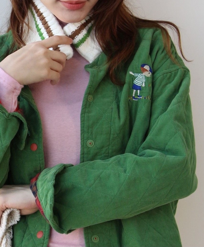 韓 童趣晾衣服壓紋外套 3色