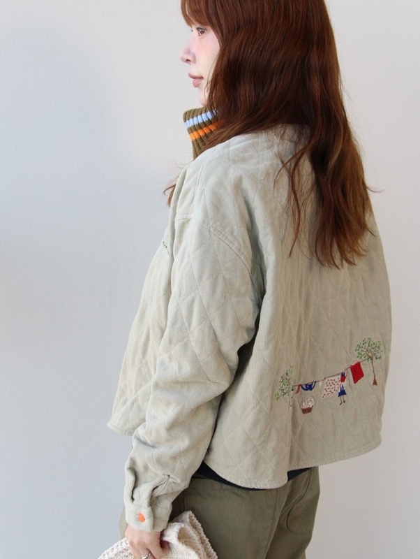 韓 童趣晾衣服壓紋外套 3色