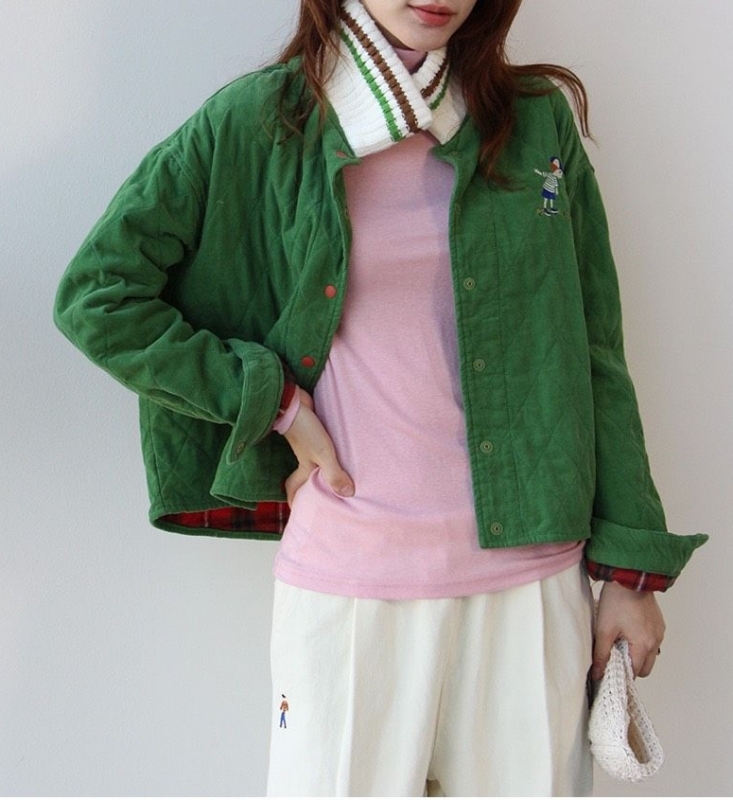 韓 童趣晾衣服壓紋外套 3色