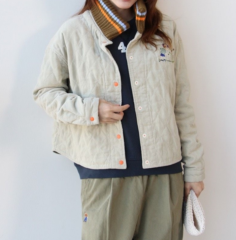 韓 童趣晾衣服壓紋外套 3色