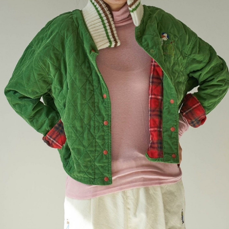 韓 童趣晾衣服壓紋外套 3色