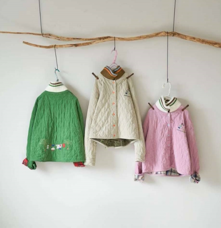 韓 童趣晾衣服壓紋外套 3色