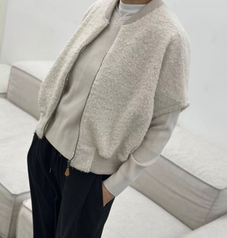 韓 拉鍊小短毛外套 3色 size