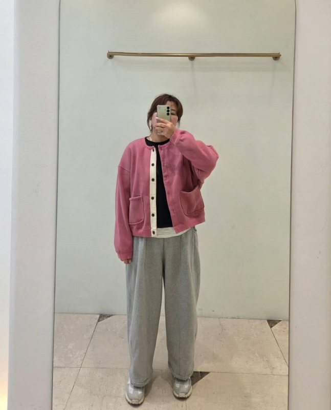 韓 內磨毛圓領素色外套 4色