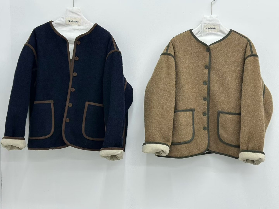 韓 車線口袋短版外套 2色