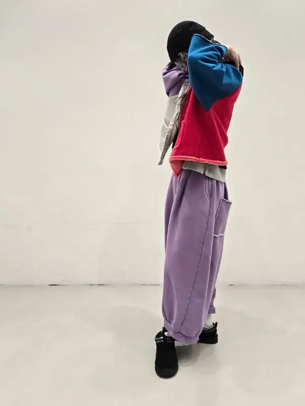 韓 大色塊配色連帽外套 2色