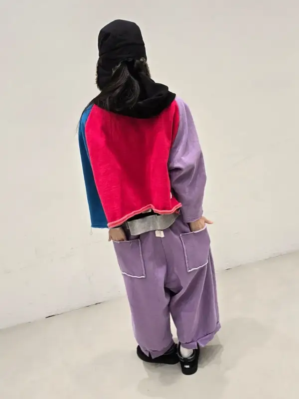 韓 大色塊配色連帽外套 2色