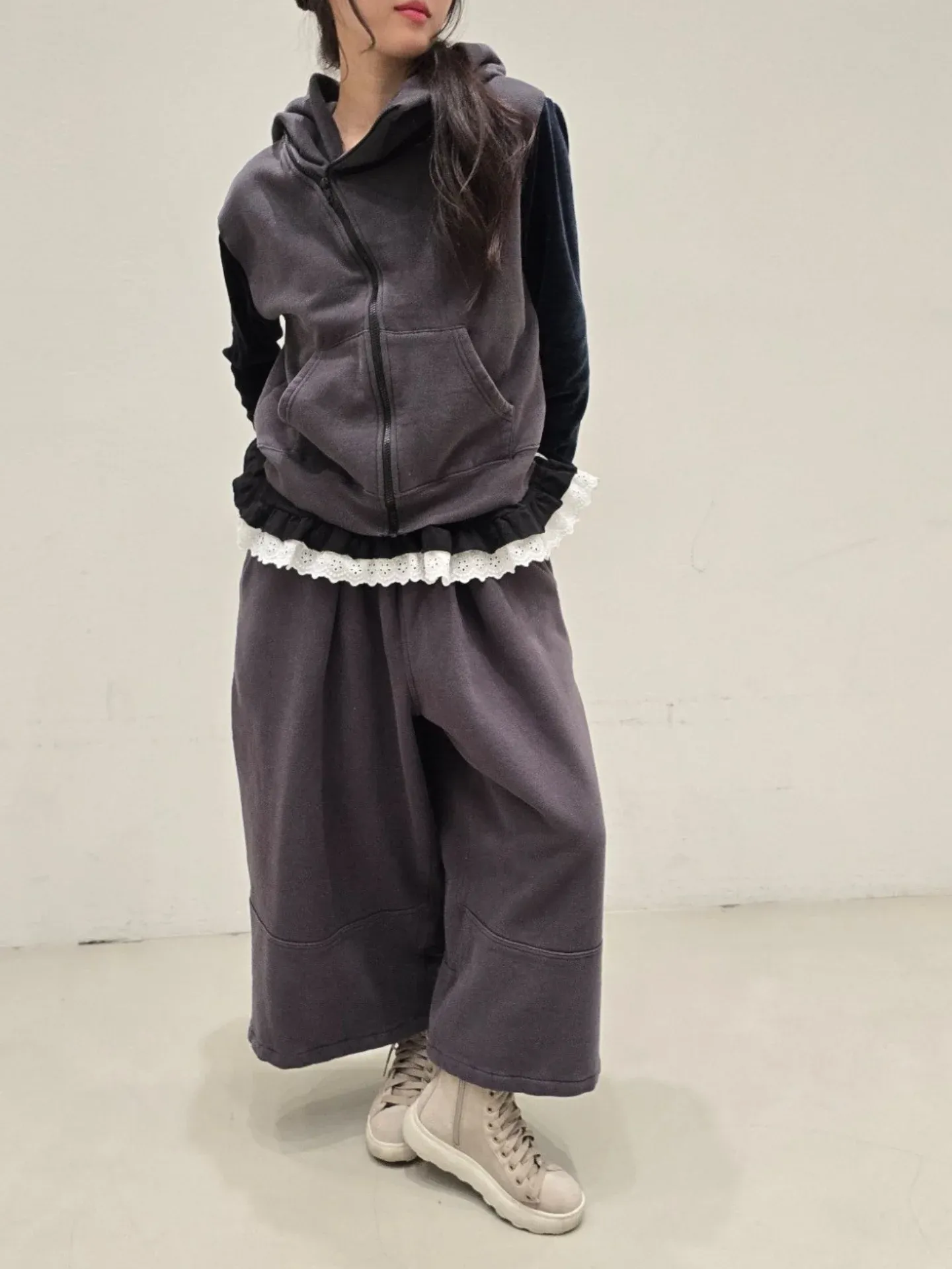 韓 斜拉鏈配色連帽外套 3色