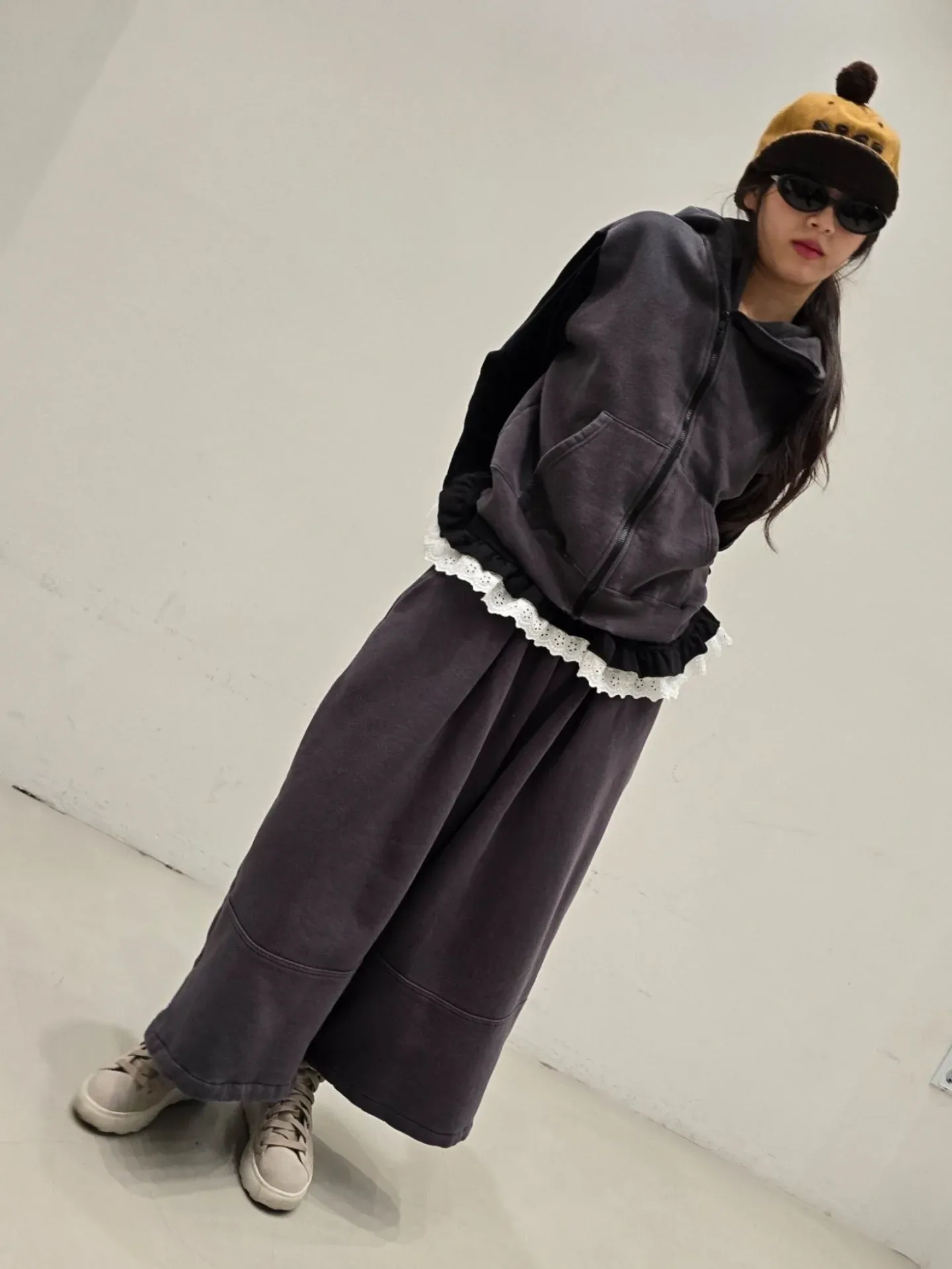 韓 斜拉鏈配色連帽外套 3色