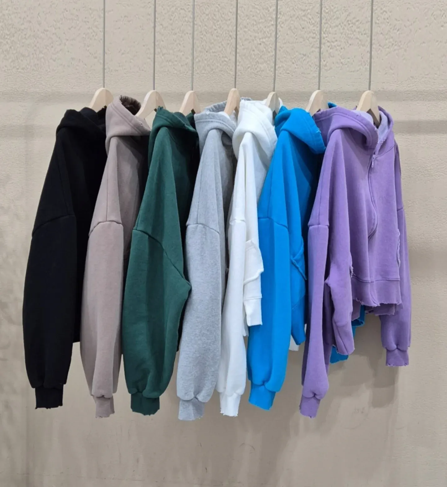 韓 破損風連帽短版外套 7色 size