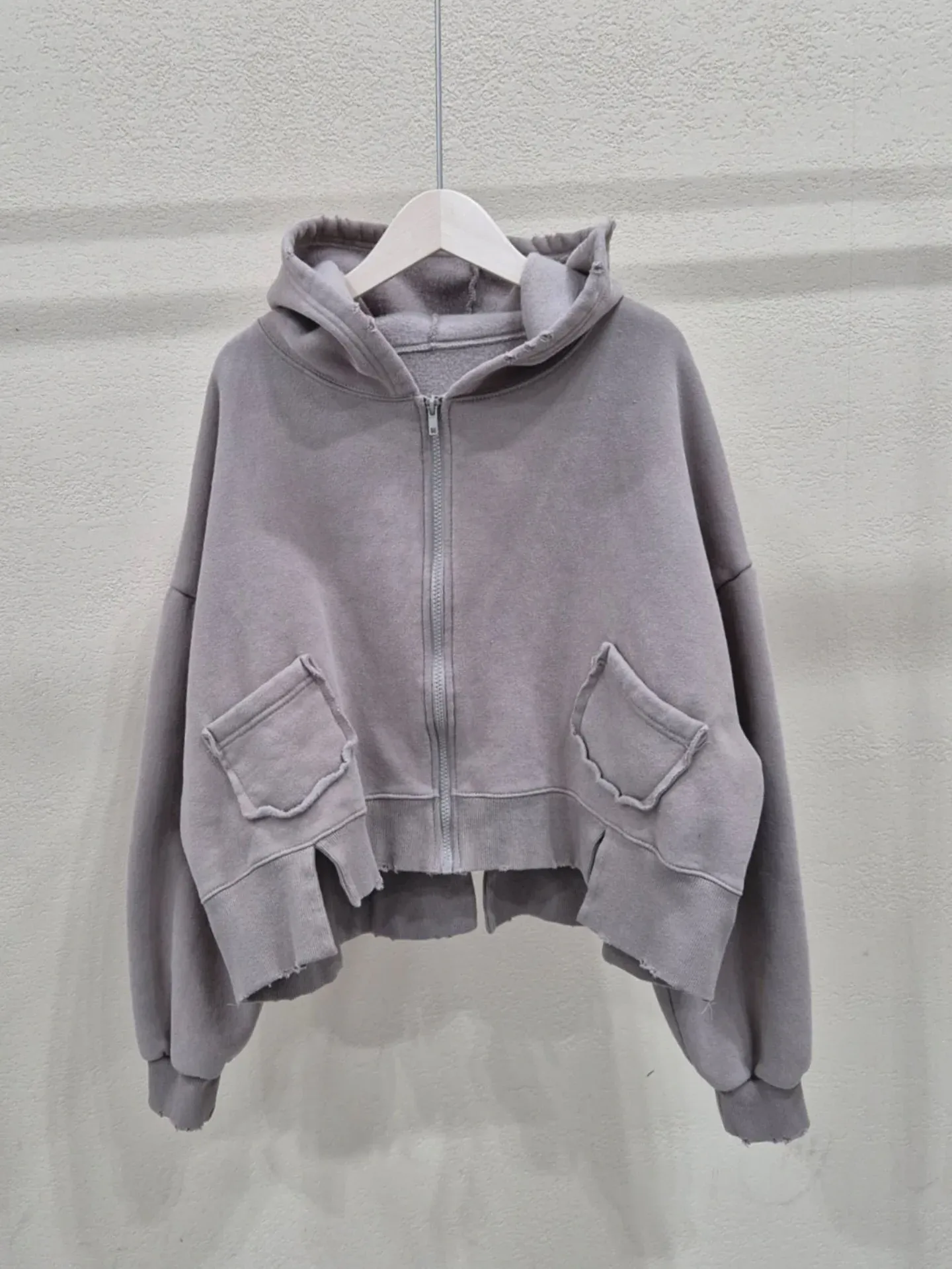 韓 破損風連帽短版外套 7色 size