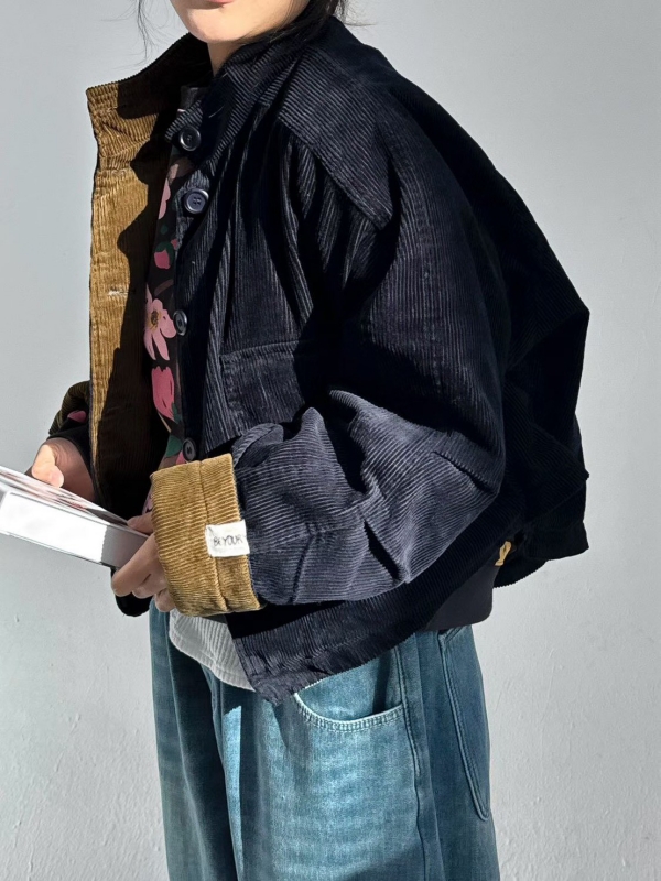 韓 燈心絨短版外套 2色