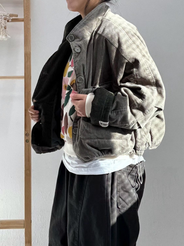 韓 燈心絨短版外套 2色