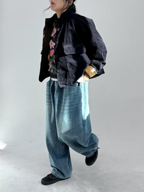 韓 燈心絨短版外套 2色