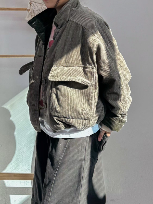 韓 燈心絨短版外套 2色