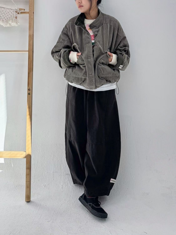 韓 燈心絨短版外套 2色