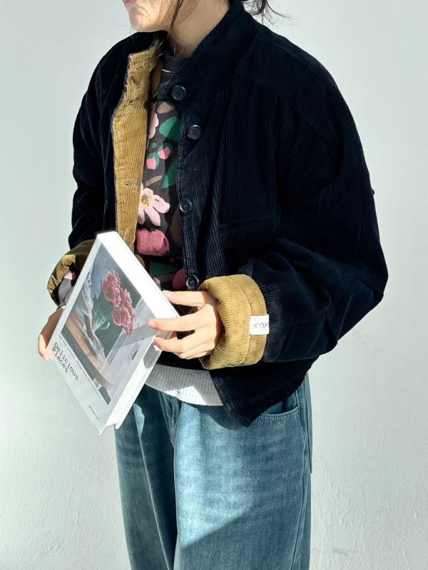 韓 燈心絨短版外套 2色