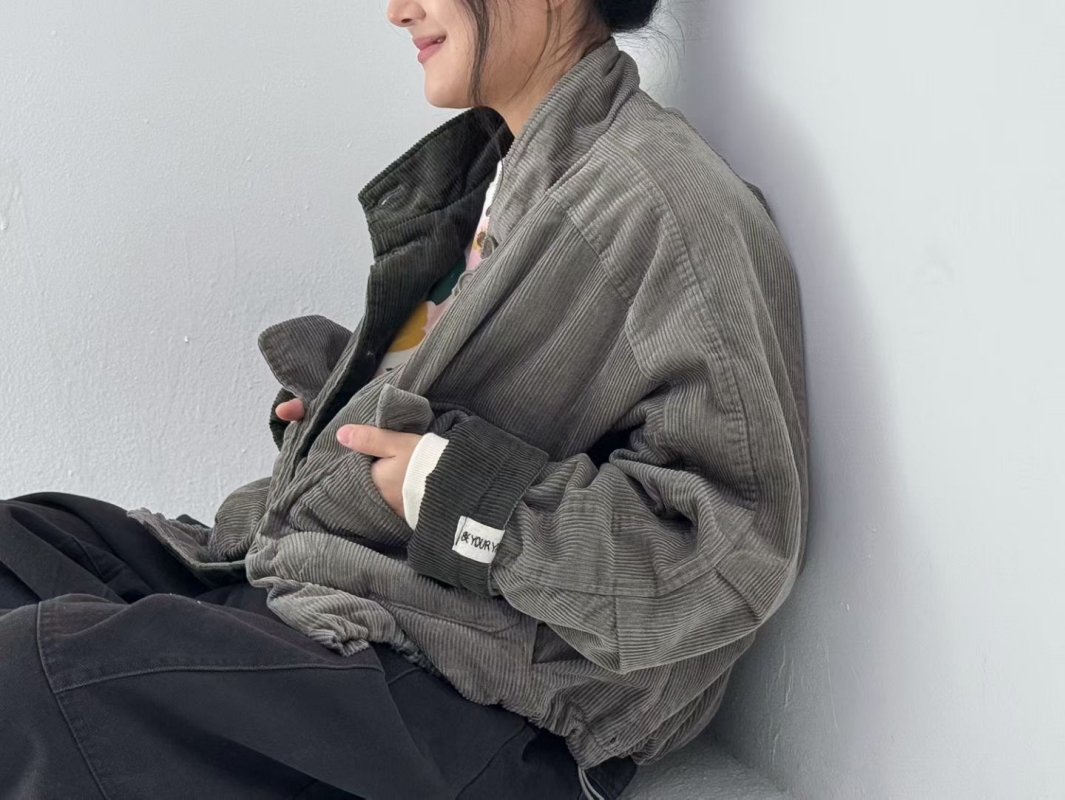 韓 燈心絨短版外套 2色