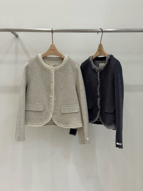 韓 鬚鬚邊短版外套 2色