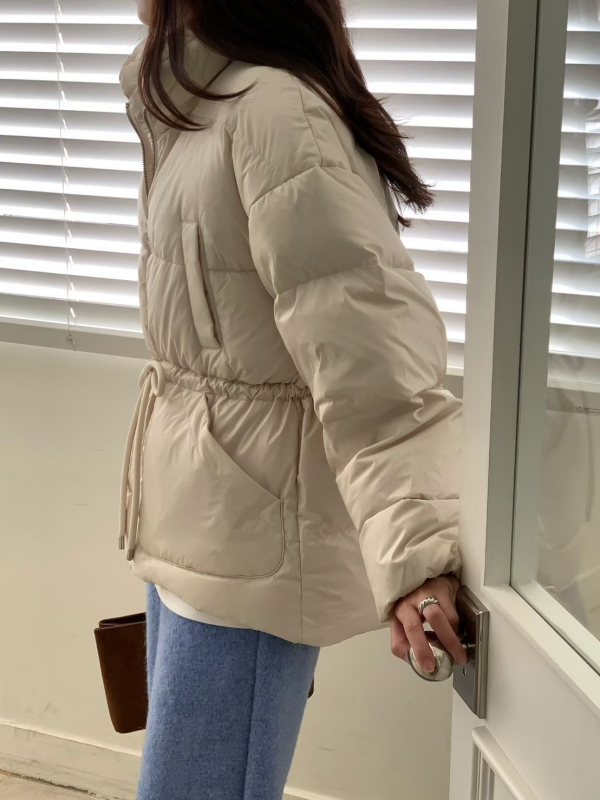 韓 腰抽繩大口袋外套 2色