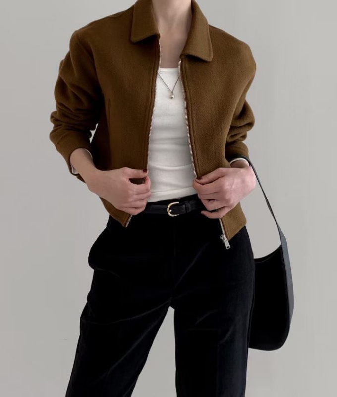 韓 短版拉鍊外套 3色 size