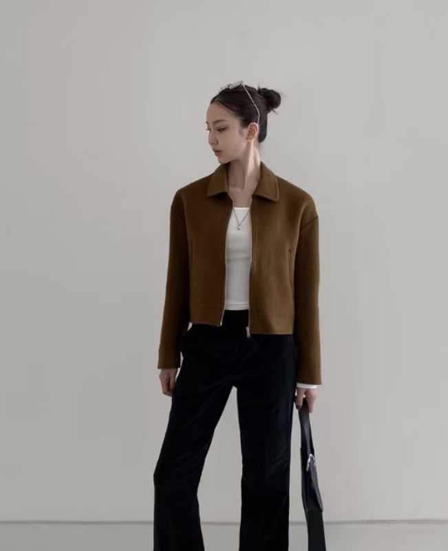 韓 短版拉鍊外套 3色 size