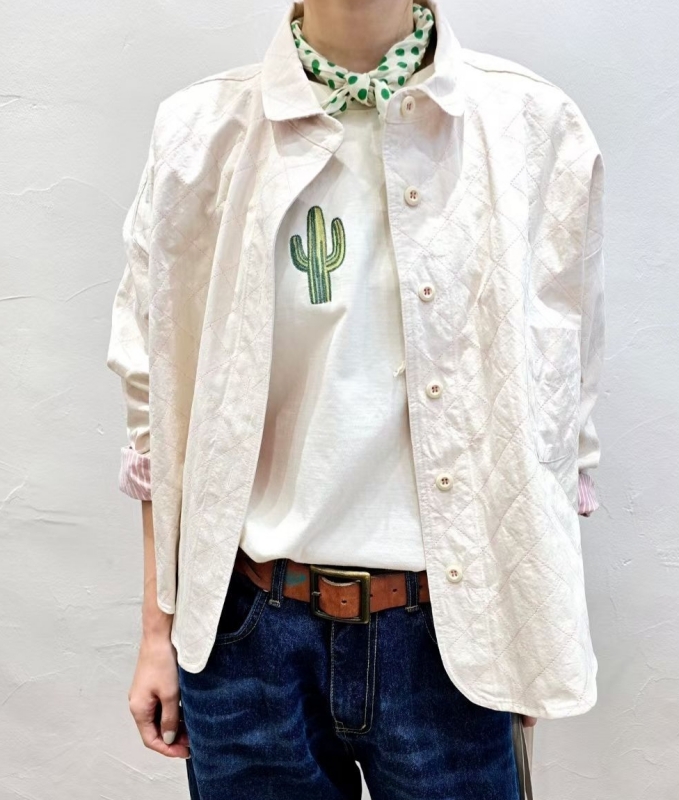 韓 壓紋襯衫外套 2色