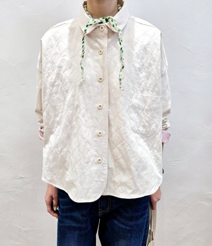 韓 壓紋襯衫外套 2色