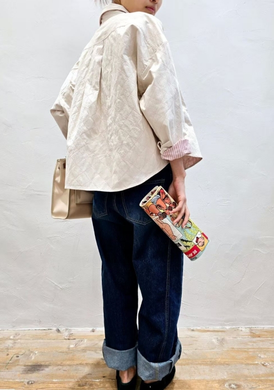 韓 壓紋襯衫外套 2色