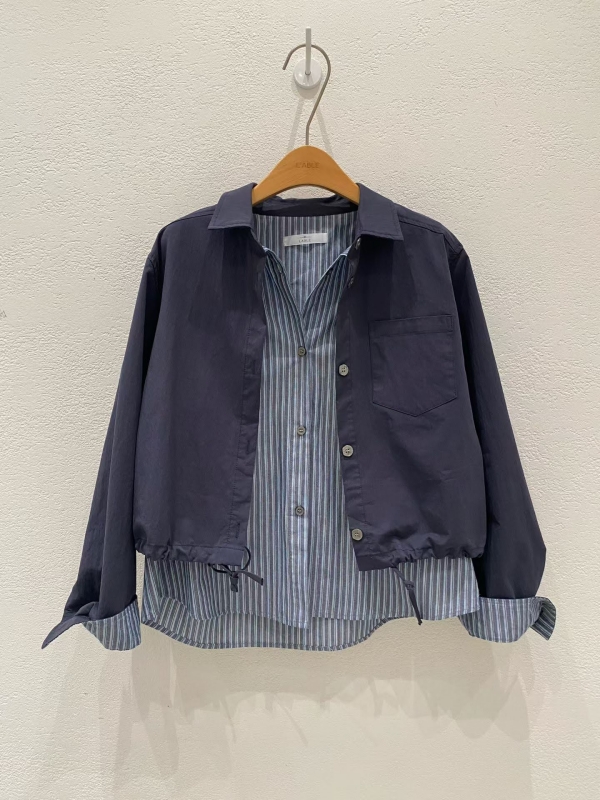 韓 假兩件式接條文外套 2色