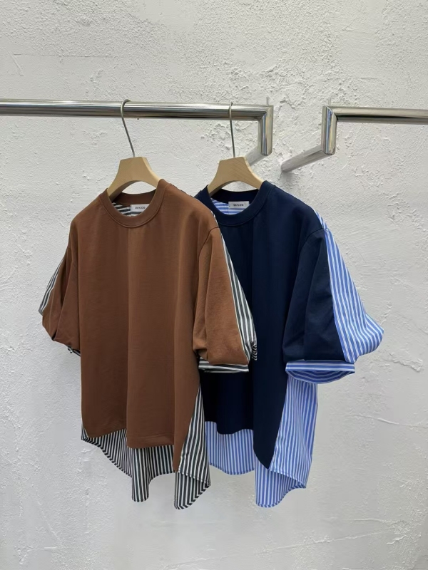 韓 背細條上衣 2色