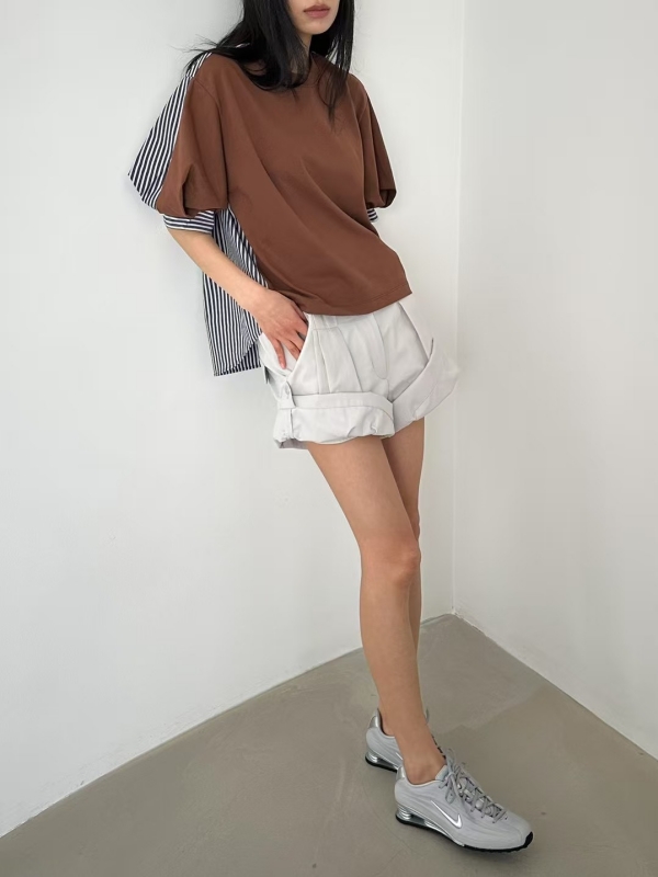 韓 背細條上衣 2色